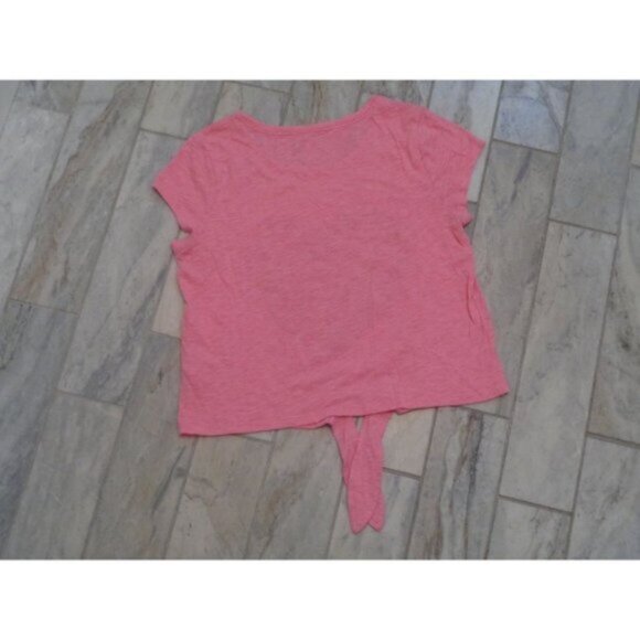 NWOT "CRB Girl" girls large 14 1/2-16 1/2 pink front tie leopard print top - Picture 2 of 4